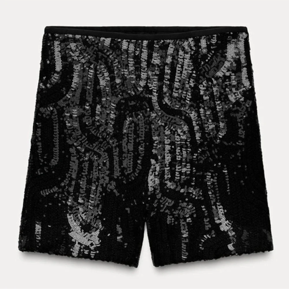 ZARA SEQUIN HIGH WAISTED SHORTS - Picture 16 of 16